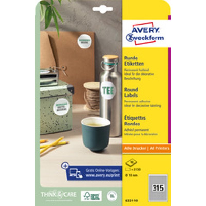 AVERY Zweckform Etiquette d'identification, diamètre: 60 mm