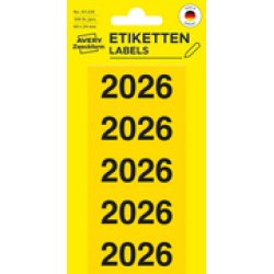 AVERY Zweckform Ordner-Inhaltsschild "2026", 60x26 mm, gelb