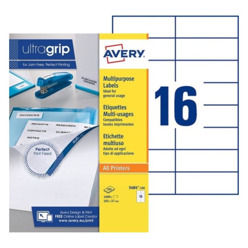 AVERY Etiquette multi-usage, 105 x 37 mm, blanc