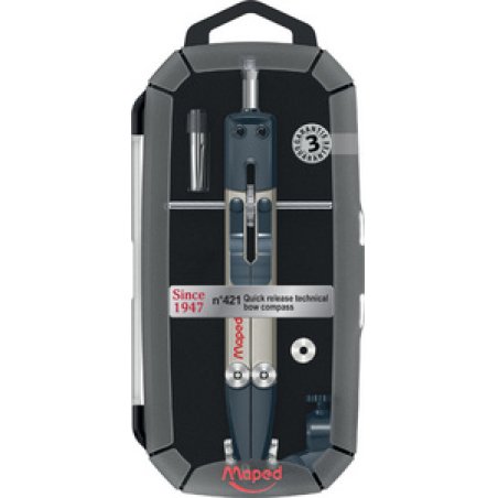 Maped Coffret de compas technique No.421, 4 pièces, noir
