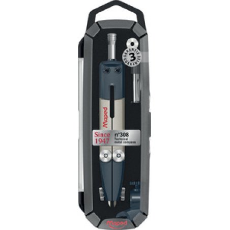 Maped Coffret de compas technique No.308, 3 pièces, noir