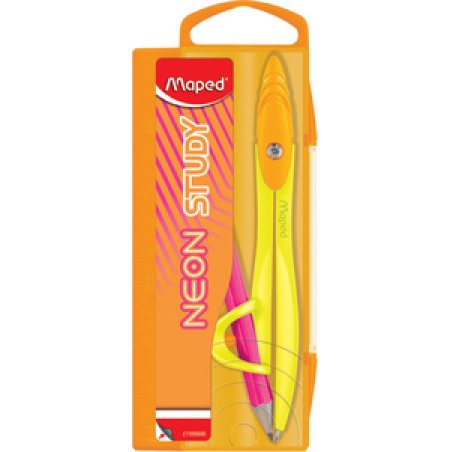 Maped Coffret de compas STUDY NEON, avec bague, assorti