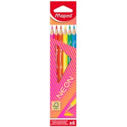Maped Crayon de couleur triangulaire NEON, étui carton de 12
