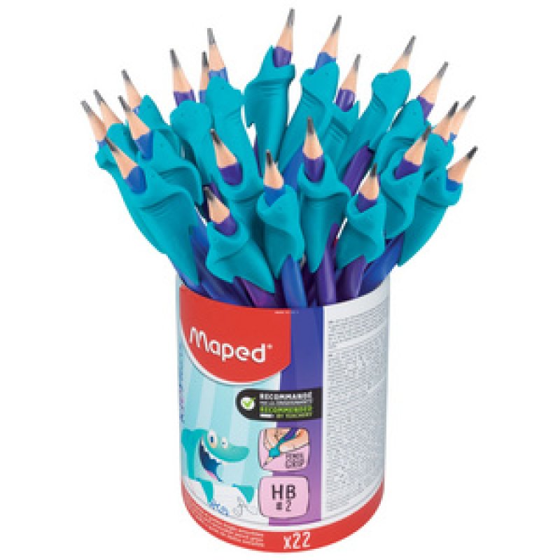 Maped Crayon de papier avec guide-doigt, pot de 22