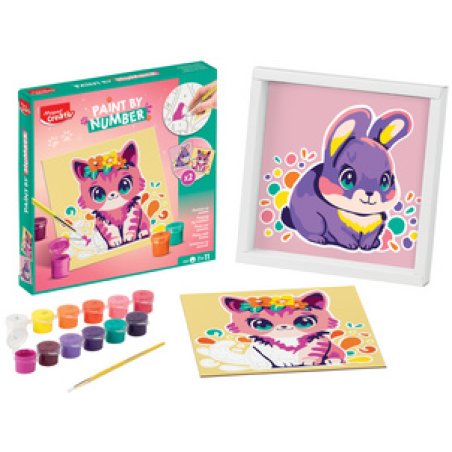 Maped Creativ Coffret de peinture au numéro Chat & Lapin