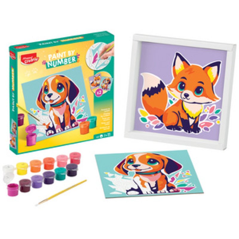 Maped Creativ Coffret de peinture au numéro Chien & Renard