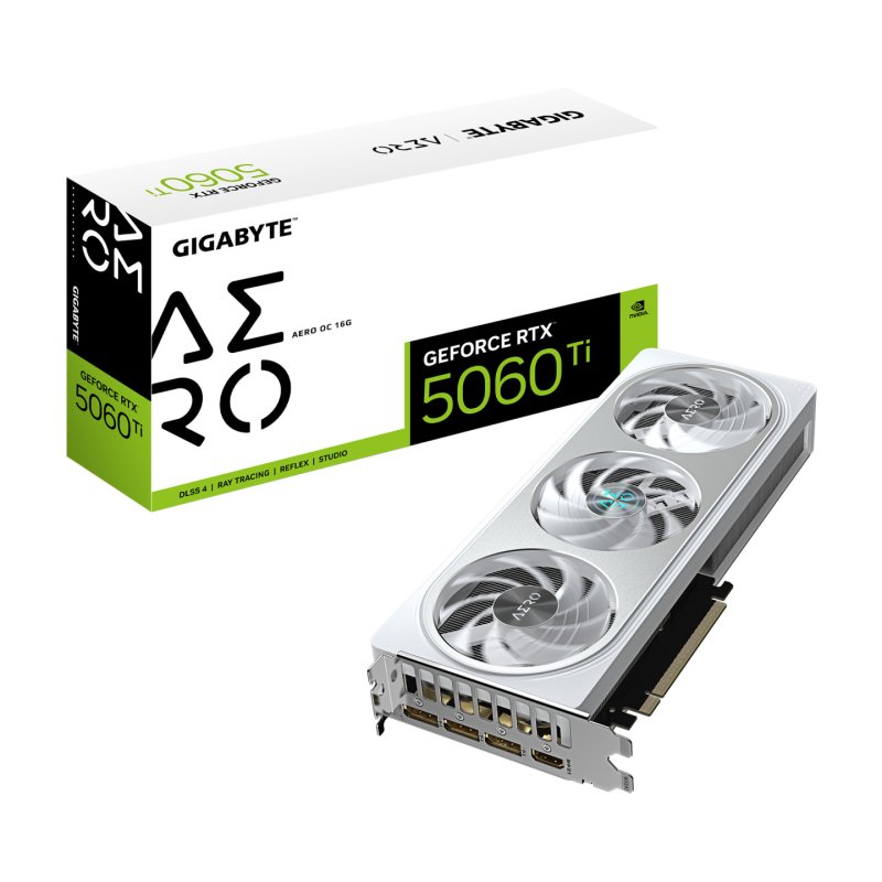 GIGABYTE GeForce RTX 5060 Ti AERO OC 16G Carte Graphique ? 16 Go GDDR7, 128 bits, PCI-E 5.0, 2647MHz Fréquence du
