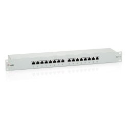 Equip Patchpanel 16x RJ45 Cat6 19" FTP 1HE ISO/IEC hellgrau