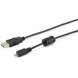 Equip USB 2.0 Type A to Micro-B Cable, 1.0m , Black