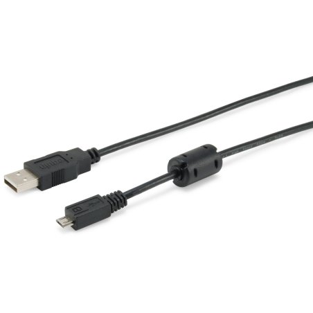 Equip Kabel USB-A 2.0 - micro B St/St 1.80m Ferrit schwarz Polybeutel