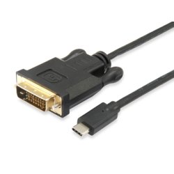 Equip Adapter USB-C - DVI-D (24 1) 1920x1200/60Hz 1.80m sw Polybeutel