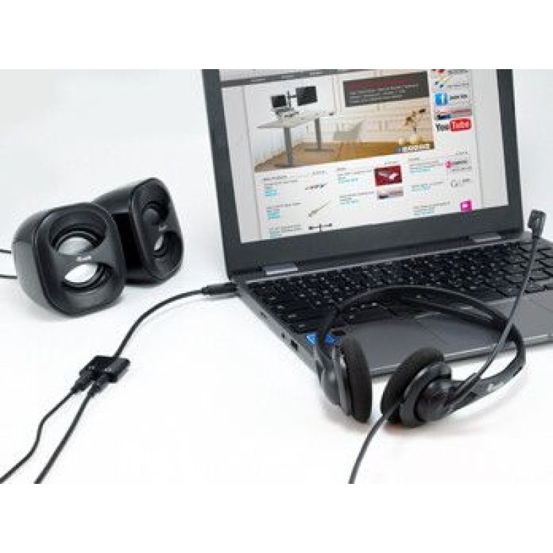 Equip Adapter USB-C - Audio DAC 2x3Pin 3.5mm St/Bu 0.15m sw