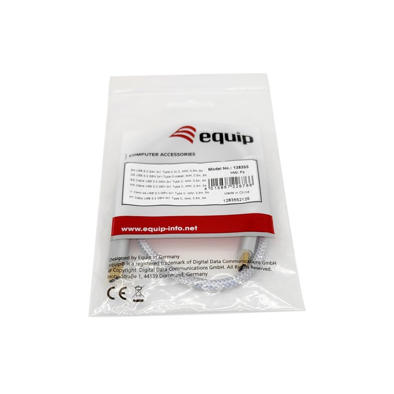 Equip USB 3.2 Gen 2 Type-C to C, M/M, 0.5m, 5A