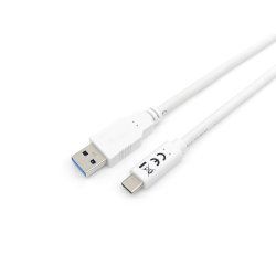 Equip 128363 Câble USB 3.2 Gen 1 C vers A, M/M , 1.0m, 5Gbps, blanc