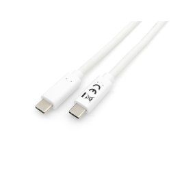 Equip 128361 Câble USB 3.2 Gen 1 C vers C, M/M , 1.0m, PD 60W, 5Gbps, Blanc
