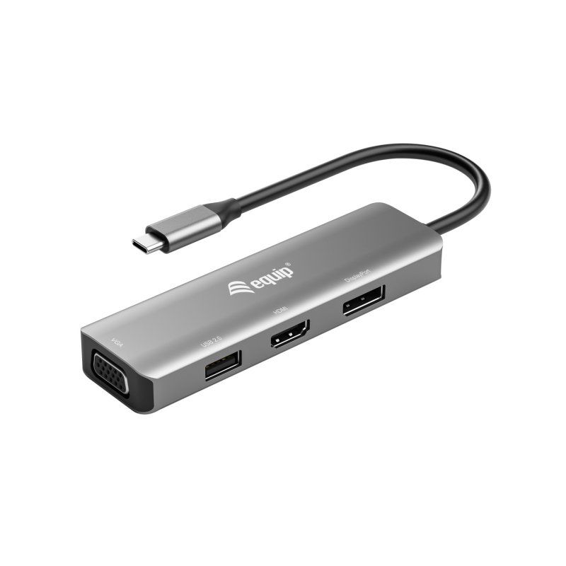 Equip Adapter USB-C - HDMI/DisplayPort/VGA 4K/1080P/60Hz gr