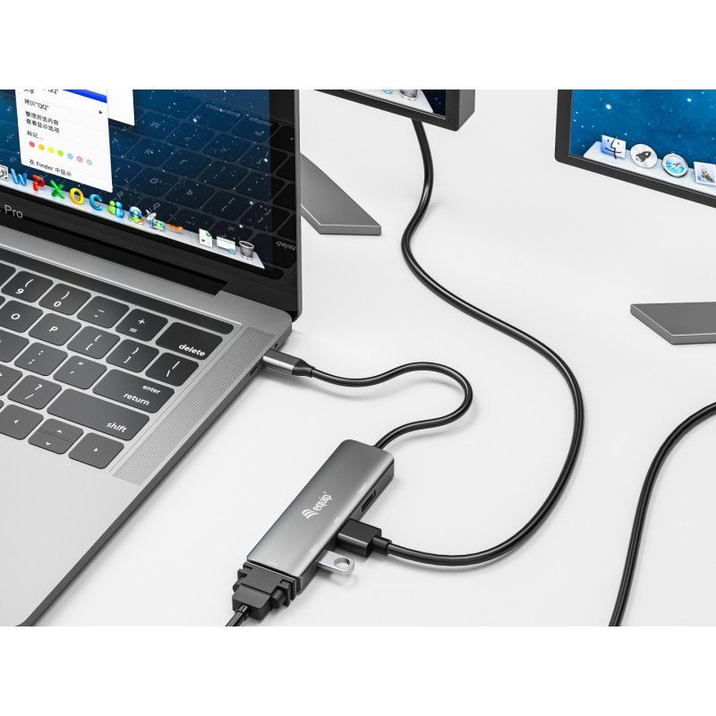 Equip Adapter USB-C - HDMI/DisplayPort/VGA 4K/1080P/60Hz gr