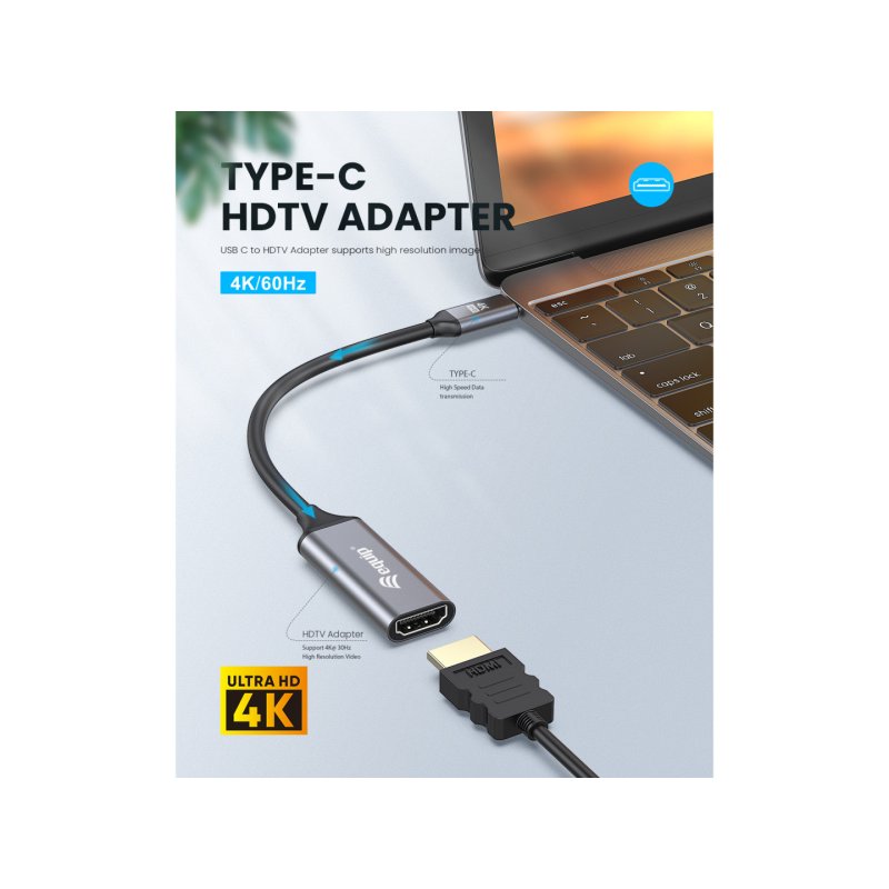 Equip Adapter USB-C - HDMI 2.0 4K60Hz 0.15m gr