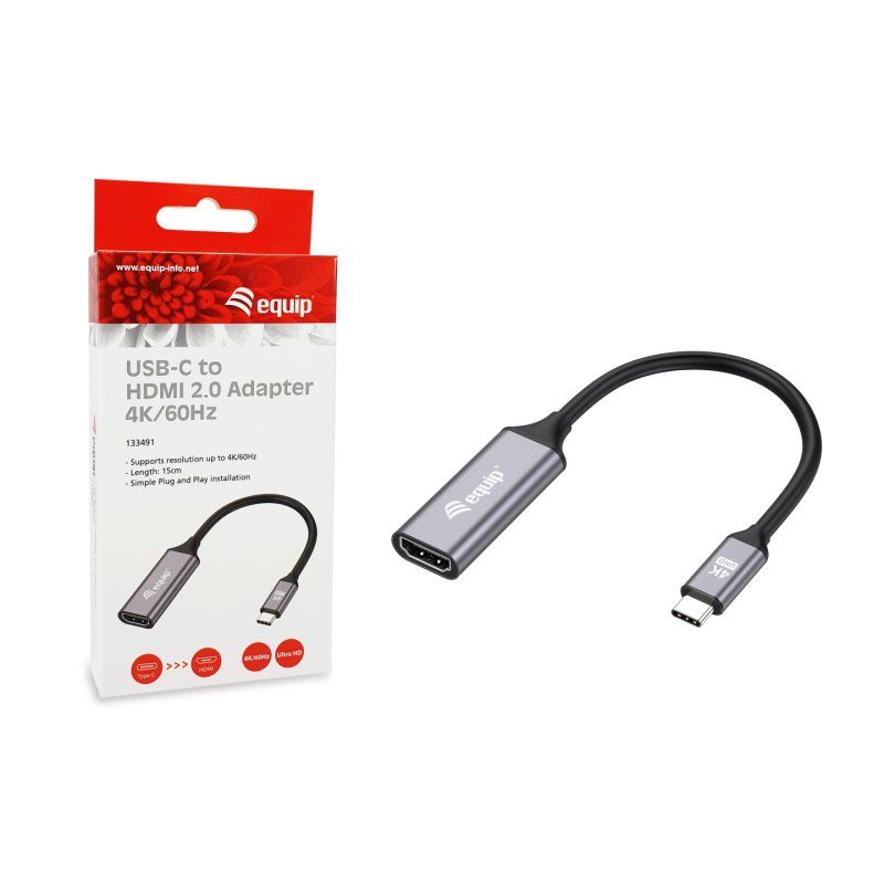 Equip USB-C to HDMI 2.0 Adapter, 4K/60Hz