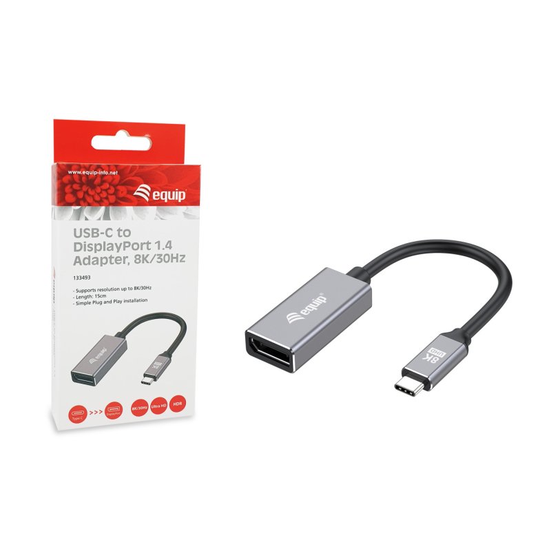 Equip 133493 Adaptateur USB-C vers DisplayPort 1.4, 8K/30Hz
