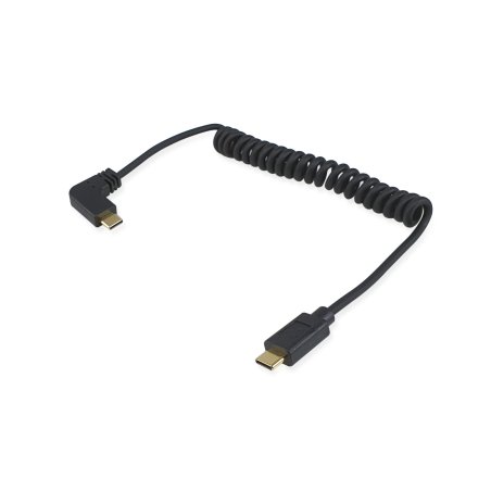 Equip Câble spiralé USB 2.0 C à C 90°, M/M, 1.0m, PD 60W