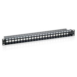 Equip Patchpanel 24x Cat6 19" UTP 1HE Keystone Montage sw