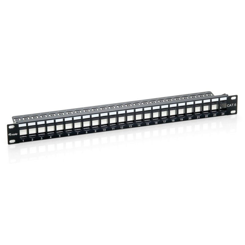 Equip Patchpanel 24x Cat6 19" UTP 1HE Keystone Montage sw