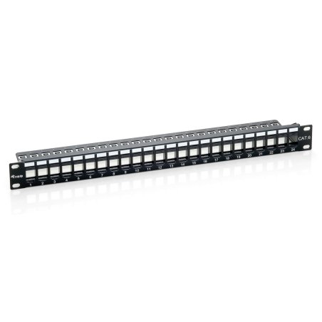 Equip Patchpanel 24x Cat6 19" UTP 1HE Keystone Montage sw