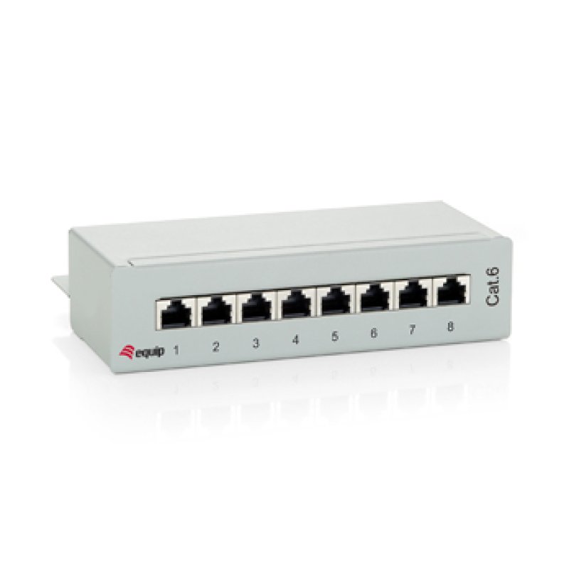 Equip 8 Ports Cat.6 Desktop Patch Panel, Light Grey