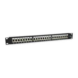 Equip Patchpanel 24x RJ45 Cat6A 19" FTP 1HE ISO/IEC schwarz