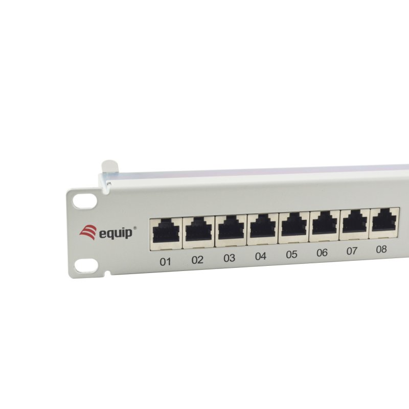 Equip 24-Port Cat.6A Shielded Patch Panel, Light Grey