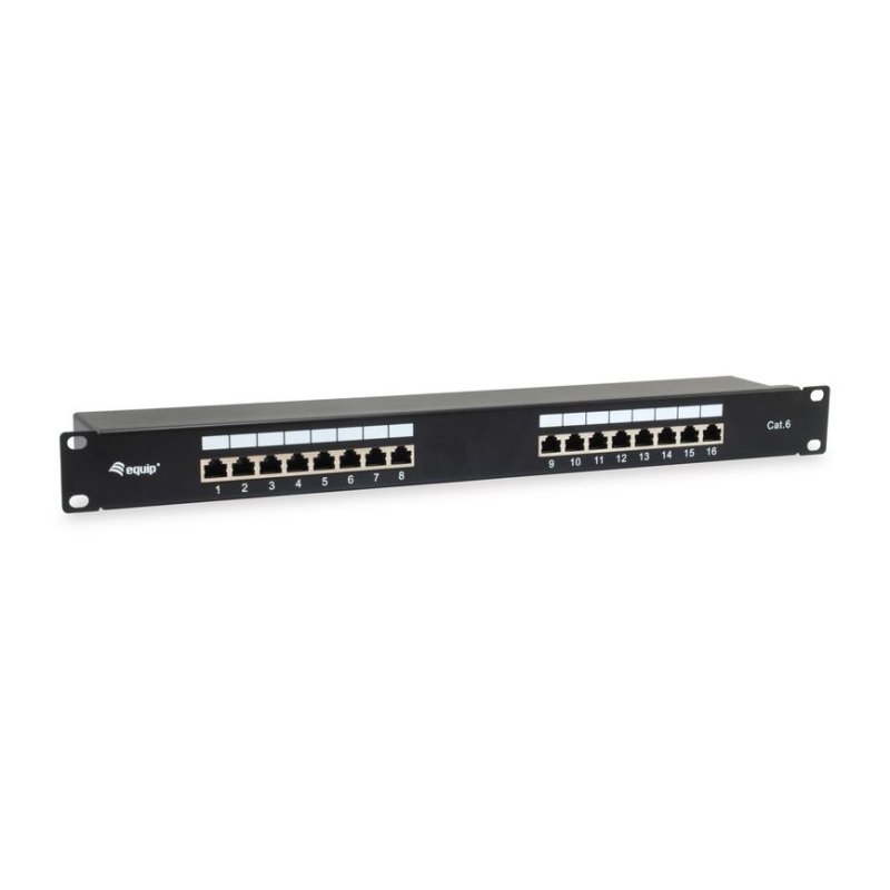 Equip 16-Port Cat.6 Shielded Patch Panel, Black