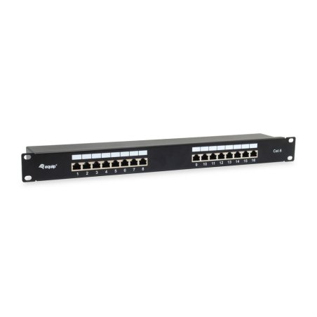 Equip 16-Port Cat.6 Shielded Patch Panel, Black