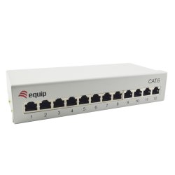 Equip Patchpanel 12x RJ45 Cat6 FTP Desktop ISO/IEC hellgrau