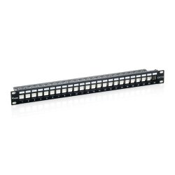 Equip Patchpanel 24x Cat6 19" FTP 1HE Keystone Montage sw