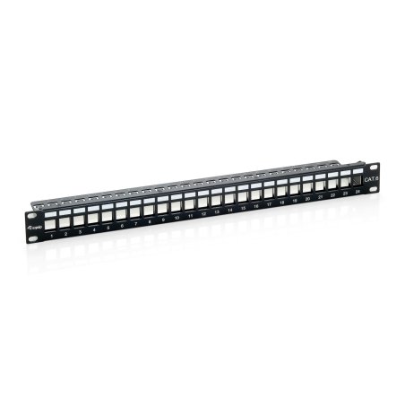 Equip Patchpanel 24x Cat6 19" FTP 1HE Keystone Montage sw