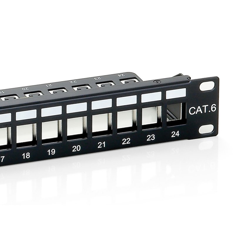 Equip Patchpanel 24x Cat6 19" FTP 1HE Keystone Montage sw