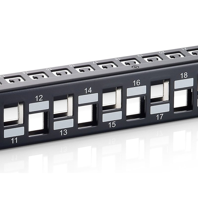 Equip Patchpanel 24x Cat6A 19" FTP 1HE Keystone Montage sw