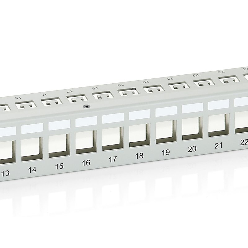 Equip 24-Port Keystone Cat.6 Shielded Patch Panel, Light Grey