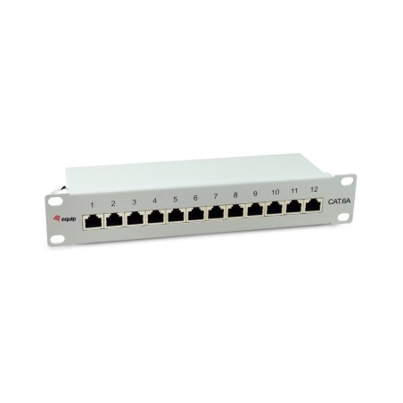 Equip Patchpanel 12x RJ45 Cat6A 10" FTP 1HE Premium hellgrau