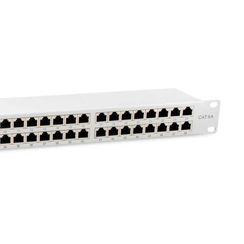 Equip Patchpanel 48x RJ45 Cat6A 19" FTP 1HE Premium hellgrau