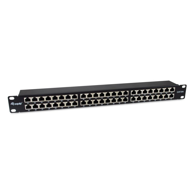 Equip Patchpanel 48x RJ45 Cat6A 19" FTP 1HE Premium schwarz