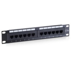 Equip Patchpanel 12x RJ45 Cat5e 10" UTP 1HE ISDN schwarz