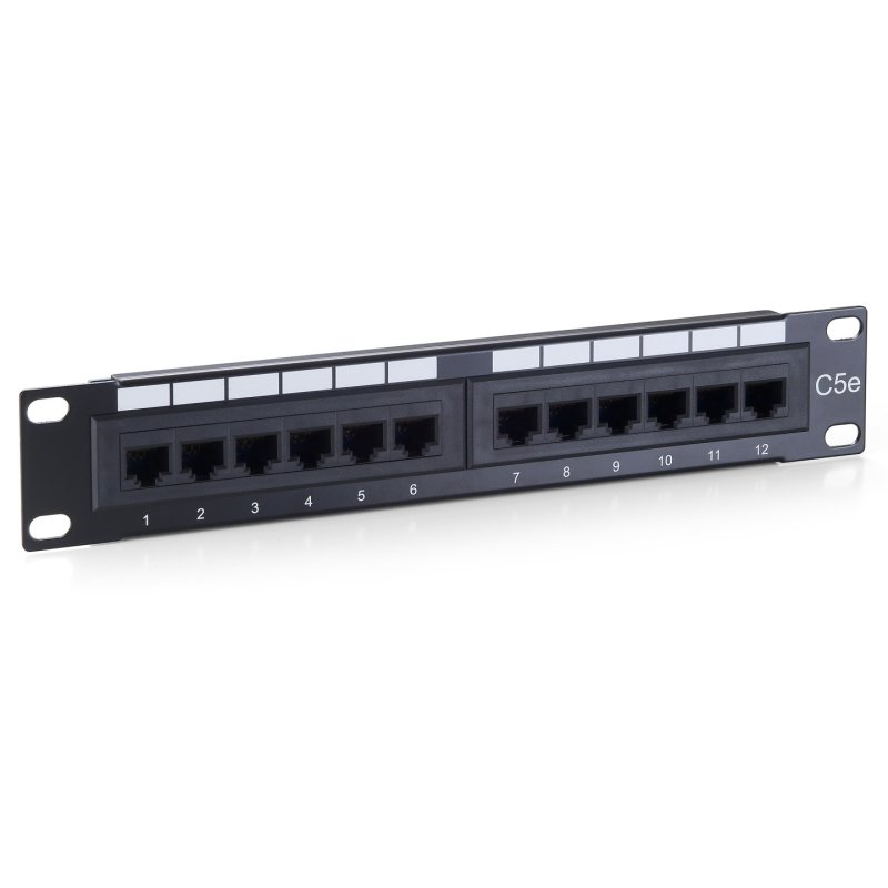 Equip Patchpanel 12x RJ45 Cat5e 10" UTP 1HE ISDN schwarz