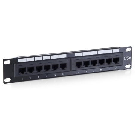 Equip Patchpanel 12x RJ45 Cat5e 10" UTP 1HE ISDN schwarz