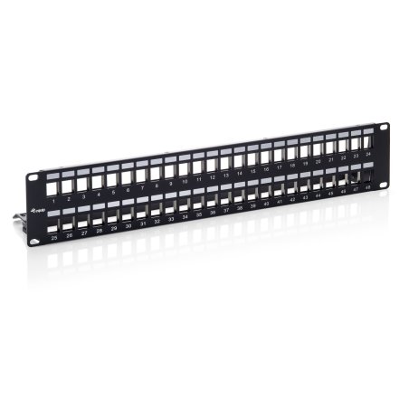 Equip Patchpanel 48x Cat6A 19" FTP 1HE Keystone Montage sw