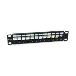 Equip Patchpanel 12x Cat6A 10" FTP 1HE Keystone Montage sw