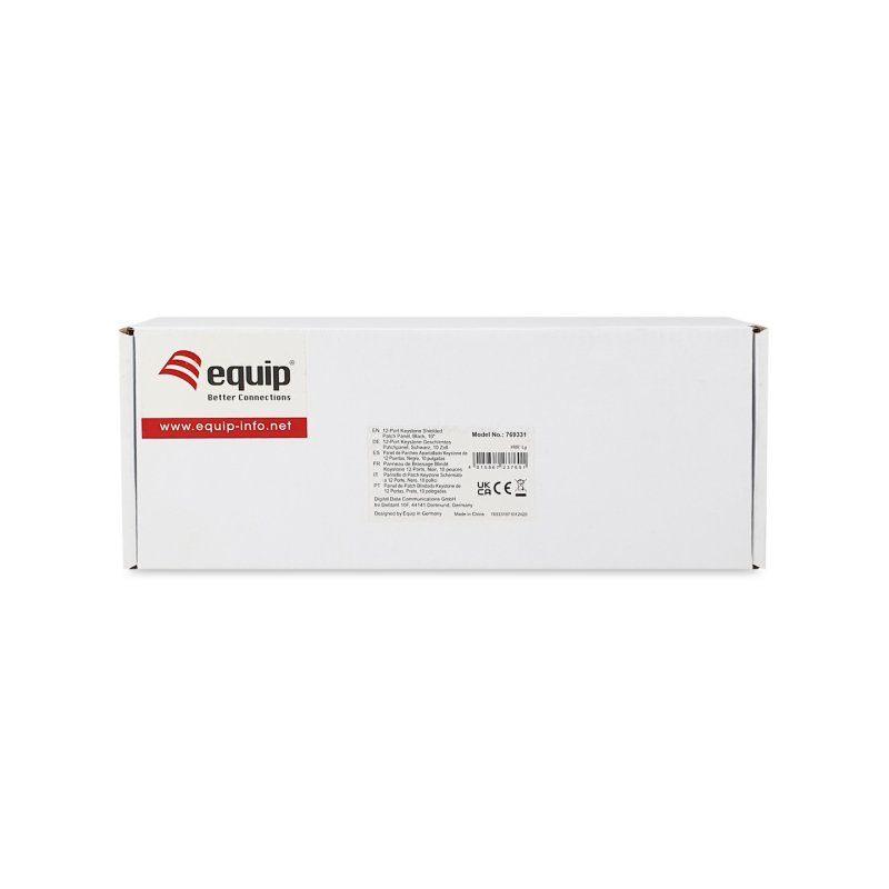 Equip Patchpanel 12x Cat6A 10" FTP 1HE Keystone Montage sw