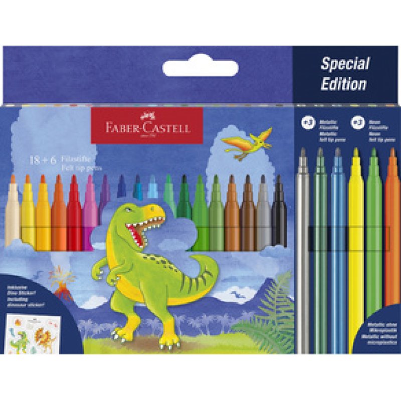 FABER-CASTELL Feutre Dino, étui en carton 18 6