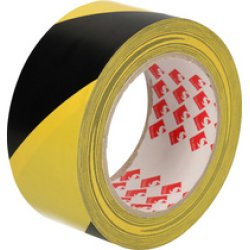 RAADHUIS Bande de marquage au sol, 50 mm x 33 m, noir/jaune